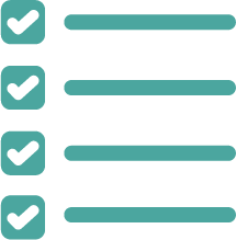 green icon of list of checked-off tasks